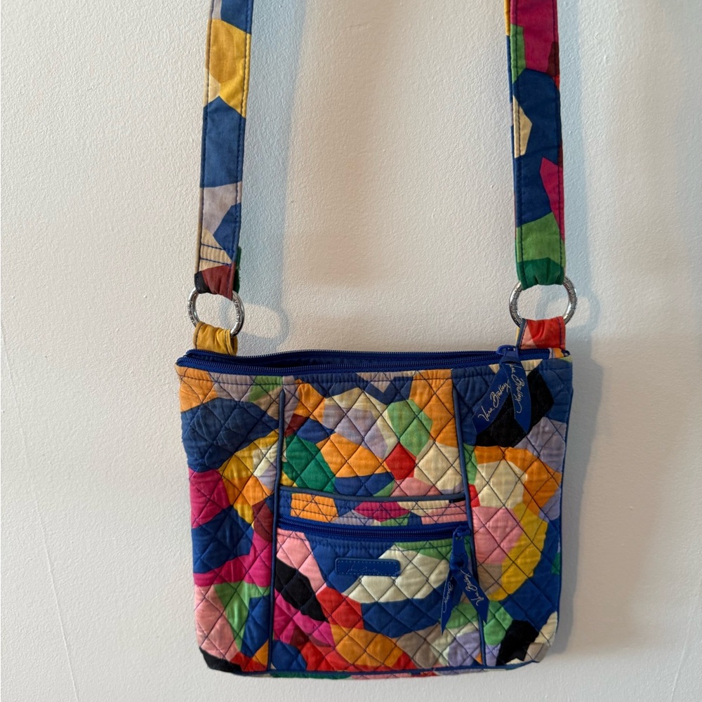 Vera Bradley Blue and Orange Quilted Crossbody Bag